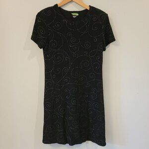 Vintage 90s Teddi Evening Black Sparkly Cocktail Dress